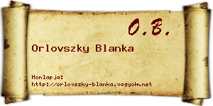 Orlovszky Blanka névjegykártya